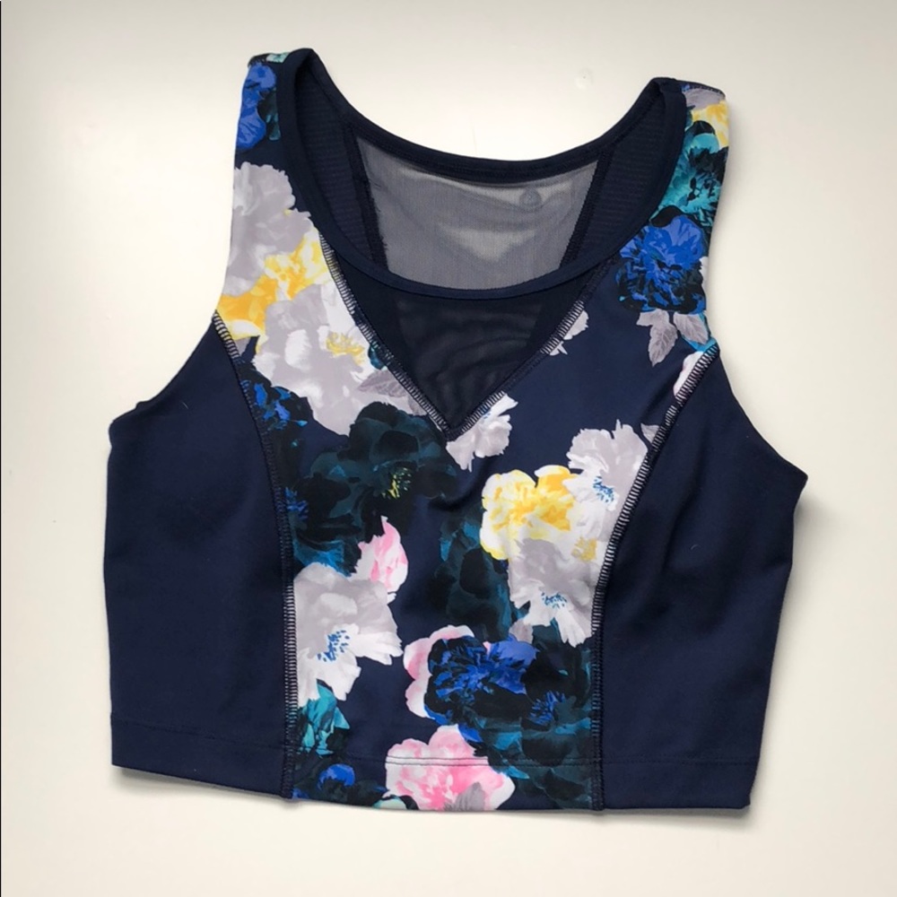 Workout crop top with built in bra